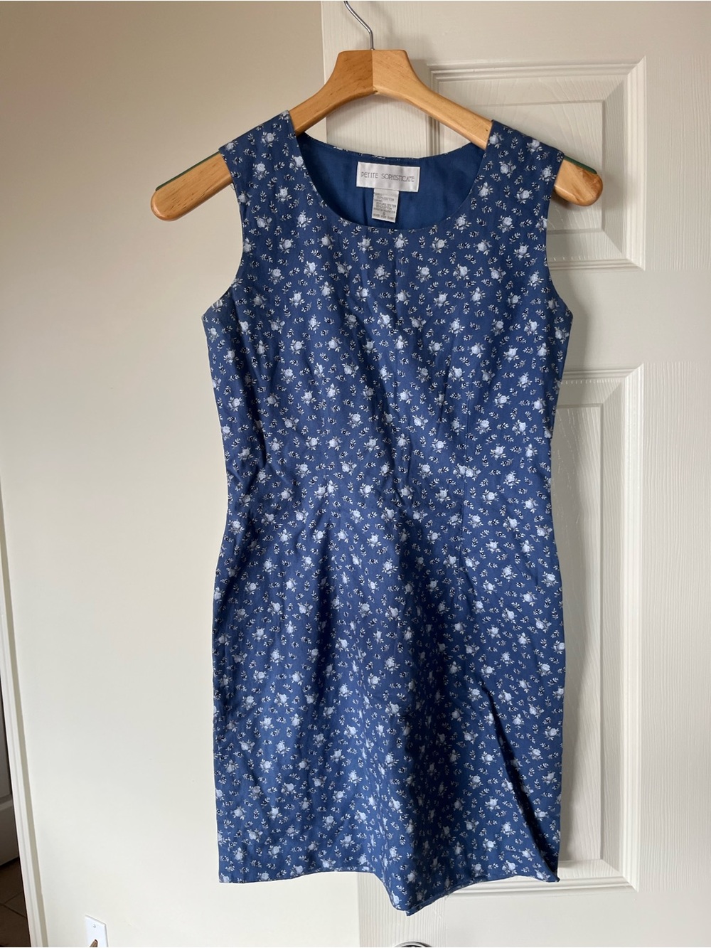 Petite Sophisticate Blue Floral Mini Dress